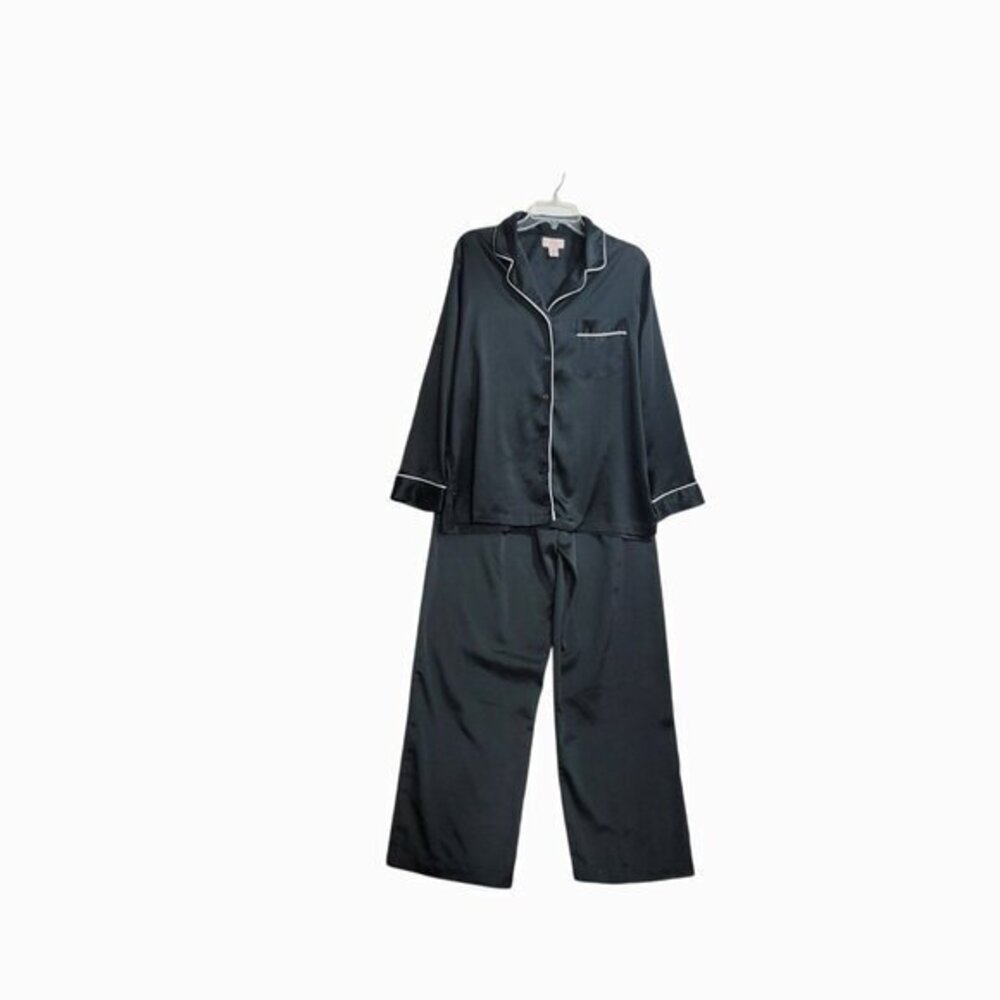 Cabernet Satin Pajamas Black M Long sleeve